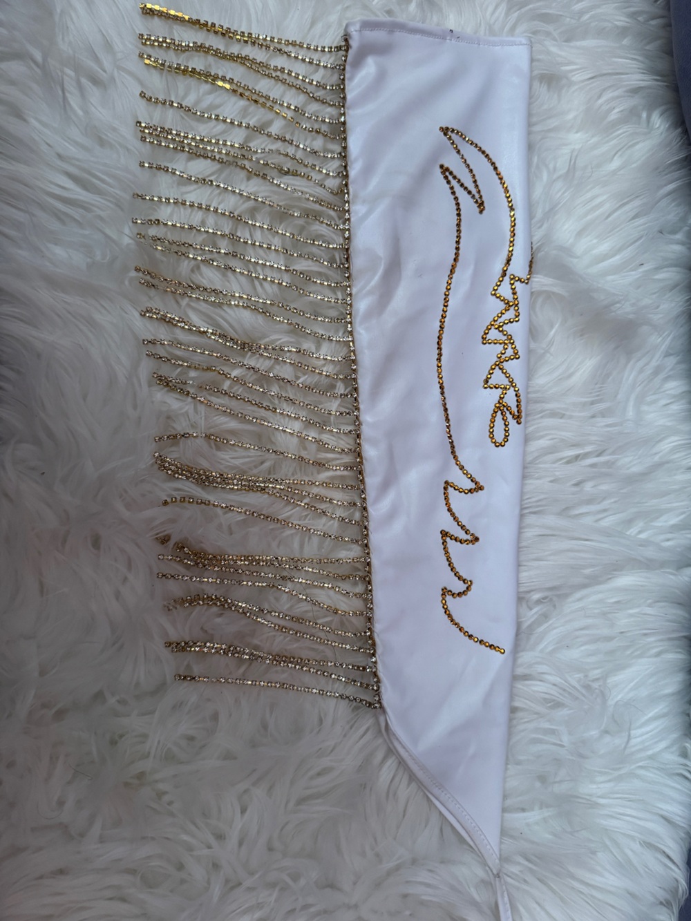Fingerless gloves with Gold Beaded Fringe